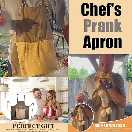 Chef's Prank Apron Dress Creative Prank Apron For Men The Ultimate Gag Gift Surprise Hiding In Pocket For Funny Cooking Grilling