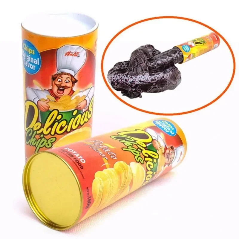 April Fool's Day scare simulation snake potato chips bucket prank prank strange toy prank to send friends send girlfriends
