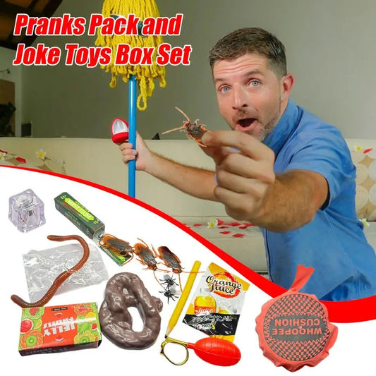 Prank Kit Pranks Pack and Joke Toys Box Set April Fools Prank Stuff Noise Maker Joke Box Toys All Ages Pranks Set for Kids